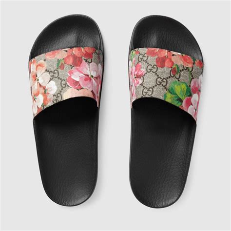 floral slides gucci|gucci gg blooms slides.